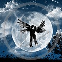 niebo księżyc anioł Ziemia para Fantasy wszechświat anioły