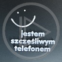 telefon uśmiech buzia napis tekst jestem szczęśliwym telefonem