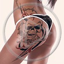 tatuaż czaszka kobieta dupa laska pośladki ciało dziewczyna laski czacha dupy tatuaże dziara
