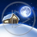 noc księżyc domek zima śnieg dom widok domki widoki