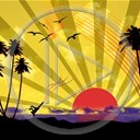 słońce zachód plaża natura palmy