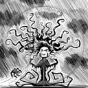 burza piorun deszcz postacie postać rysunek pioruny rysunkowe ulewa