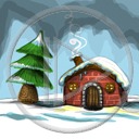 domek choinka zima śnieg dom widok chatka drzewko