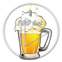 urodziny piwo kufel świeczka pianka napój 100 lat