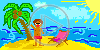 słońce palma wyspa morze woda plaża palmy turysta opalać się