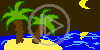 słońce palma wyspa morze woda plaża noc księżyc palmy
