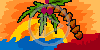 słońce palma wyspa wakacje urlop morze woda plaża słoneczko zachód słońca palmy