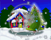 las noc domek święta choinka zima śnieg szopka Boże Narodzenie chatka wesołych świąt śnieżki