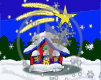 gwiazda noc domek święta zima śnieg szopka Betlejem zimno pada chatka śnieżki