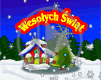 las gwiazdy noc domek święta choinka zima śnieg szopka Boże Narodzenie chatka wesołych świąt śnieżki
